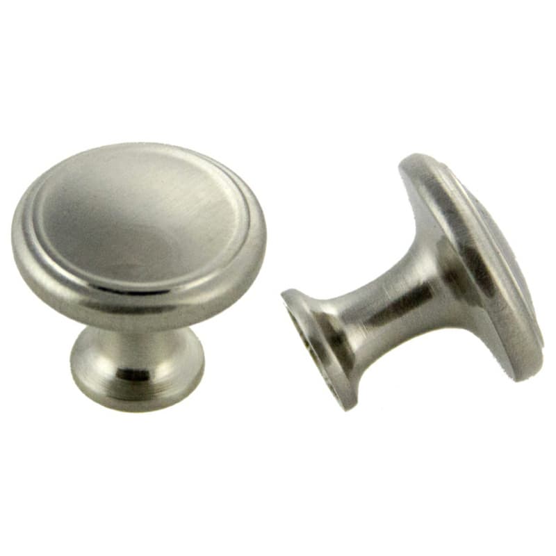 30mm Traditional Deco Round Knob, Satin Nickel, 26mm Projection