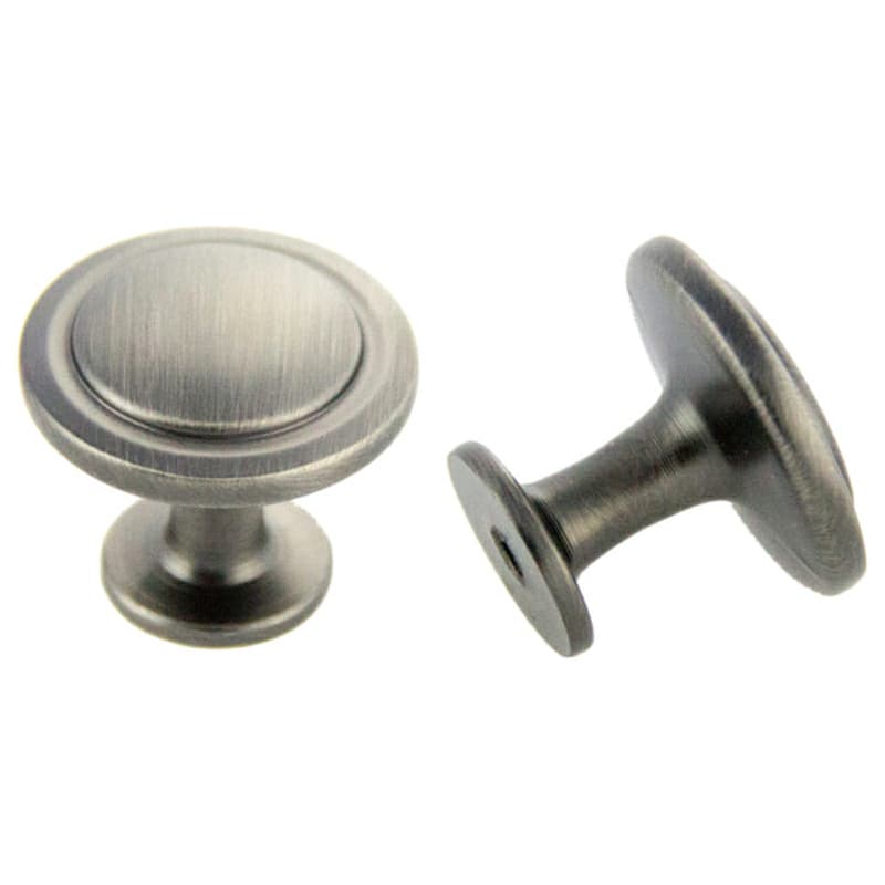 31.6mm Traditional Deco Round Knob, Antique Satin Pewter