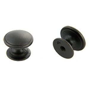32mm Round Knob with 1-3/4" Breakaway Screw, Weathered Black