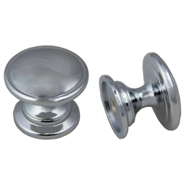 32mm Round Knob with 1-3/4" Breakaway Screw, Polished Chrome