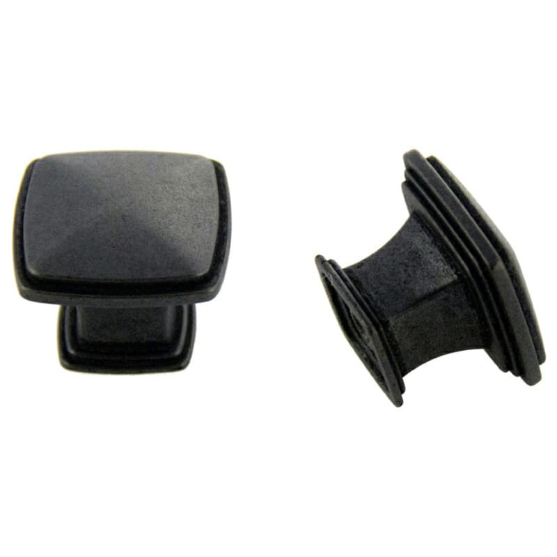32mm Charlotte Square Knob, Weathered Black