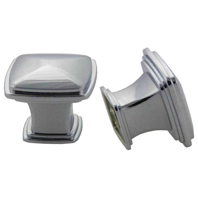 32mm Charlotte Square Knob, Polished Chrome