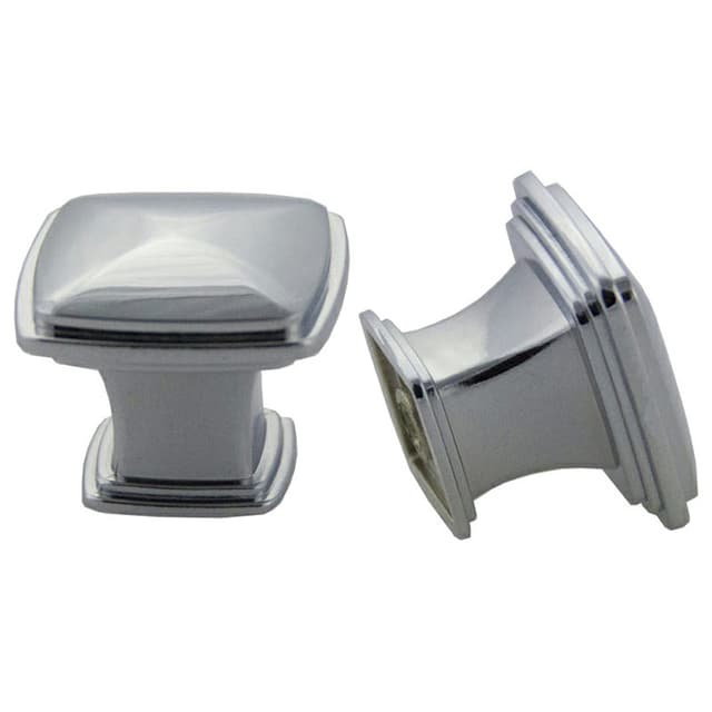 32mm Charlotte Square Knob, Polished Chrome