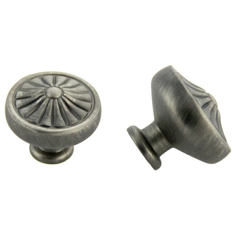 32mm Traditional Deco Round Knob, Antique Satin Pewter