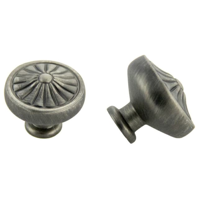 32mm Traditional Deco Round Knob, Antique Satin Pewter