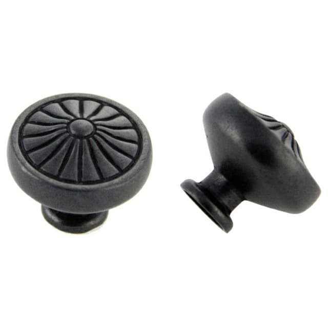 32mm Traditional Deco Round Knob, Weathered Black