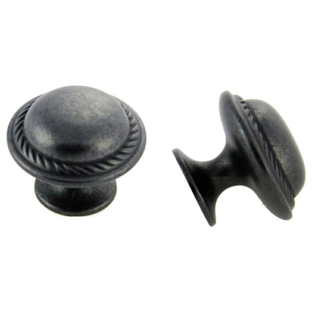30mm Traditional Rope Round Knob, Weathered Black