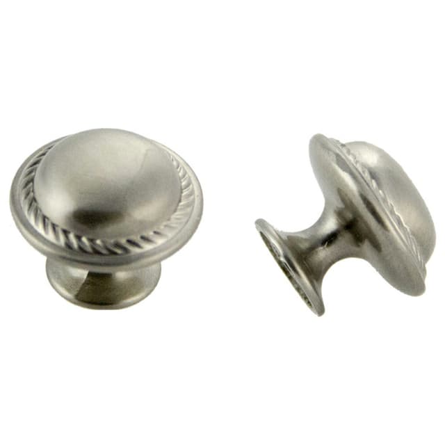 30mm Traditional Rope Round Knob, Satin Nickel