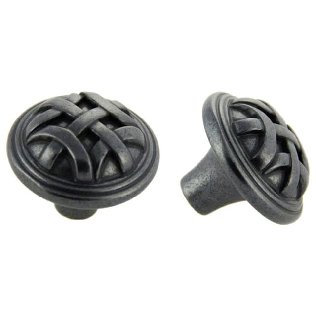 32mm Traditional Braided Round Knob, Weathered Black
