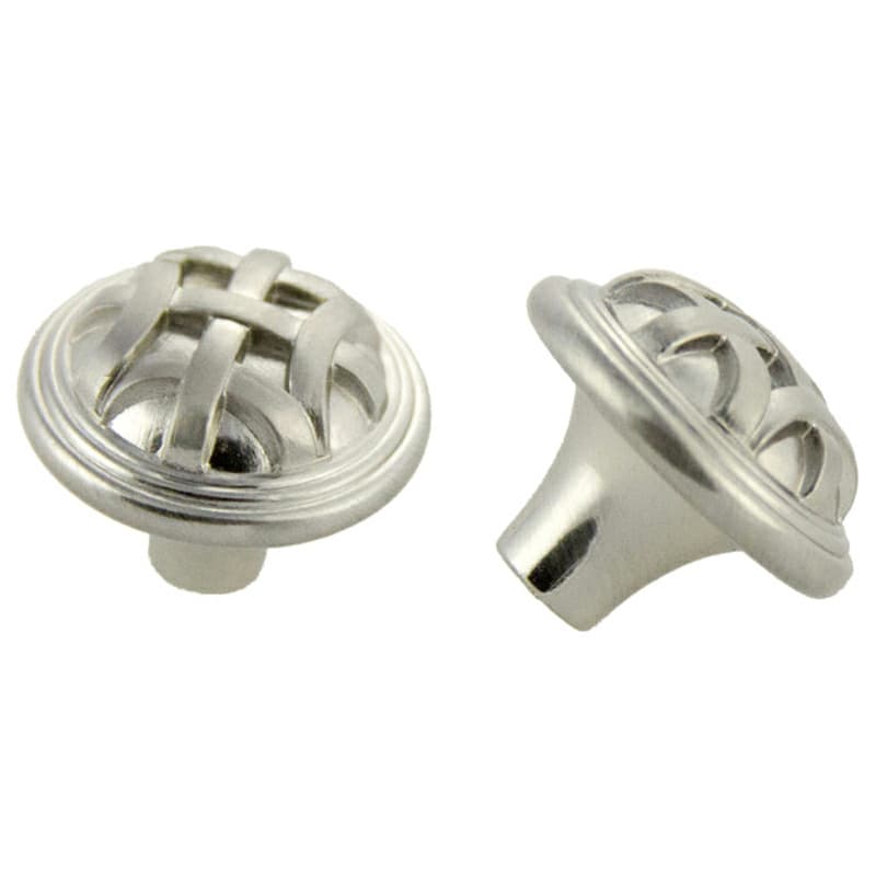 32mm Traditional Braided Round Knob, Satin Nickel