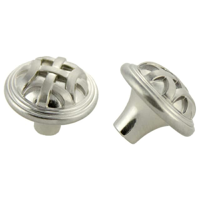 32mm Traditional Braided Round Knob, Satin Nickel