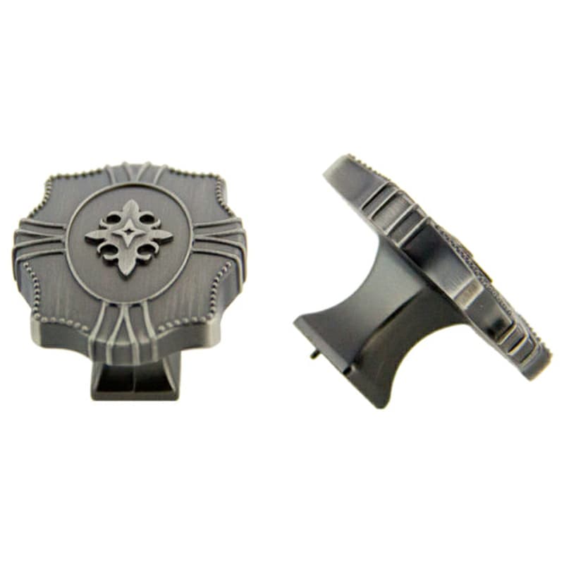 48mm Traditional Fleur de Lis Knob, Antique Satin Pewter