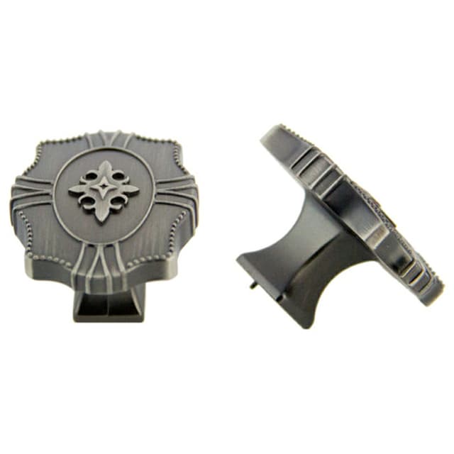 48mm Traditional Fleur de Lis Knob, Antique Satin Pewter