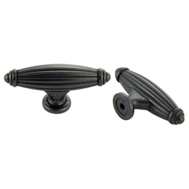 65mm Traditional T-Handle Deco Knob, Weathered Black