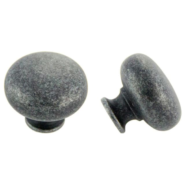 31mm Round Knob, Antique Silver, 26mm Projection