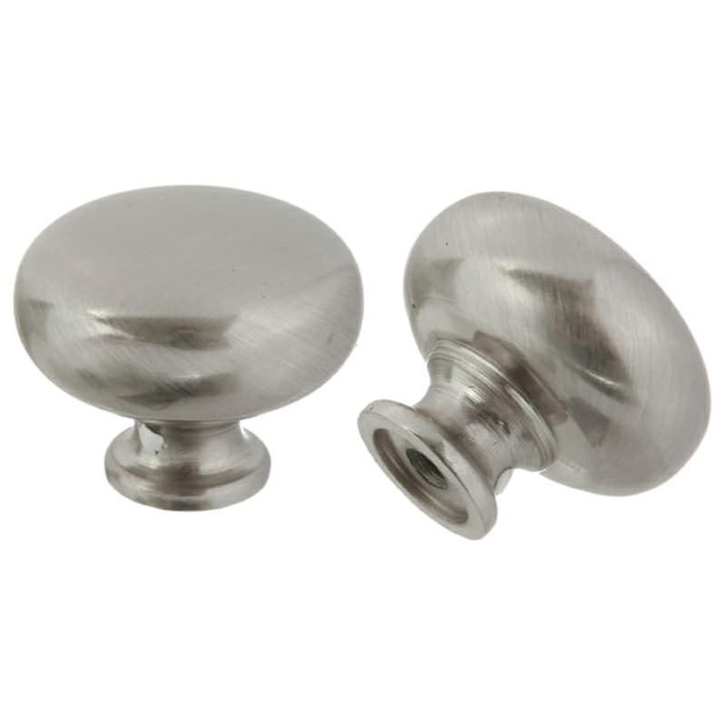 31mm Round Knob, Satin Nickel, 26mm Projection