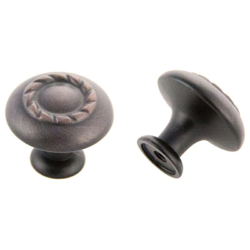 30mm Traditional Rope Round Knob, Oil-Rubbed Bronze, 26mm Projection