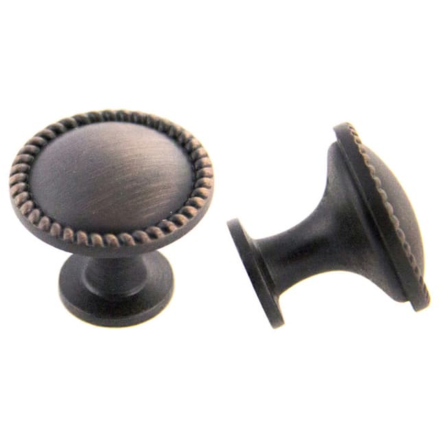 30mm Traditional Rope Round Knob, Oil-Rubbed Bronze, 22mm Projection