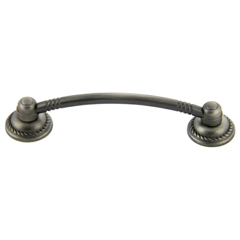 96mm Traditional Deco Bow Pull, Antique Satin Pewter
