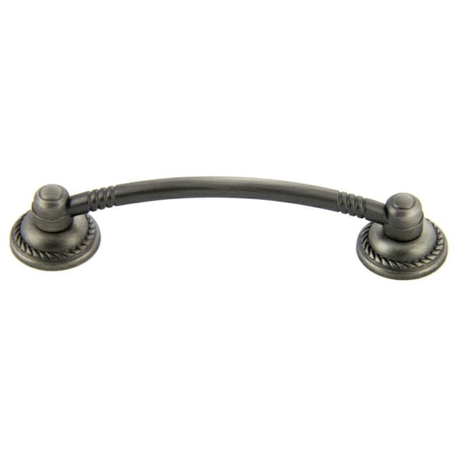 96mm Traditional Deco Bow Pull, Antique Satin Pewter