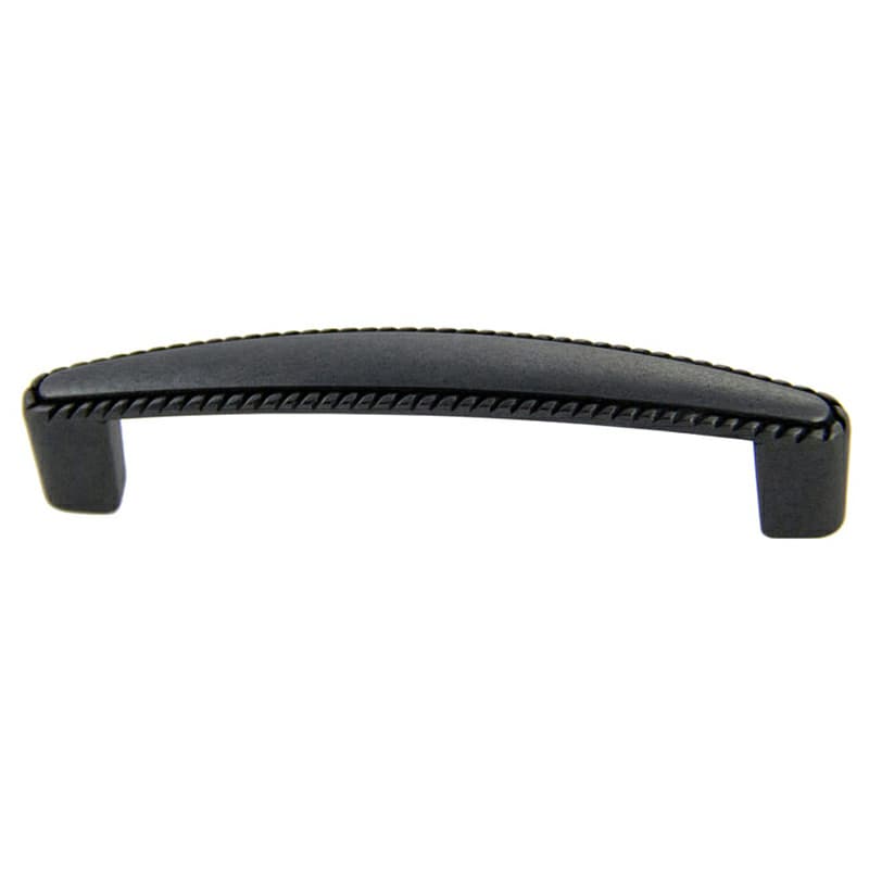 96mm Traditional Deco Handle Pull, Weathered Black, 118mm Length