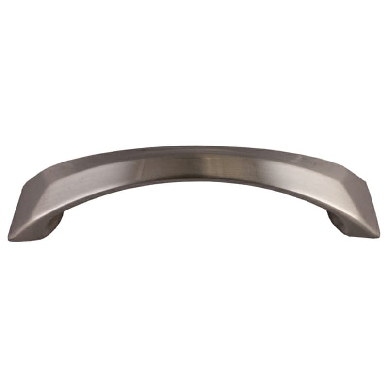 96mm Modern Deco Bow Arch Pull, Satin Nickel