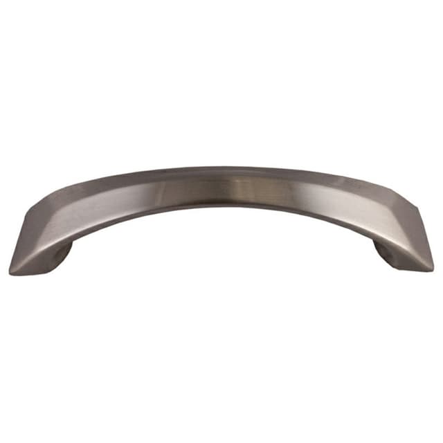 96mm Modern Deco Bow Arch Pull, Satin Nickel