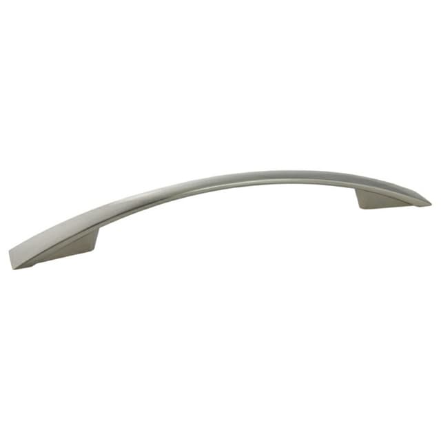 128mm Modern Bow Pull, Satin Nickel