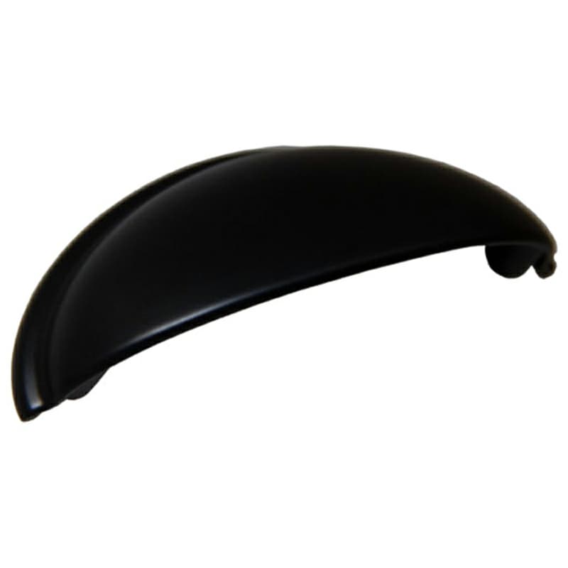 3" Cup Pull, Matte Black, 3-1/2" Length