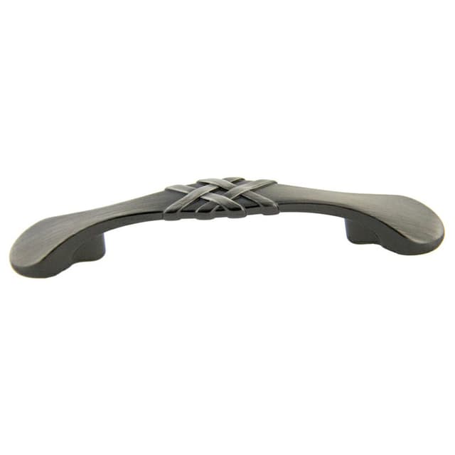 3" Traditional Braided Pull, Antique Satin Pewter