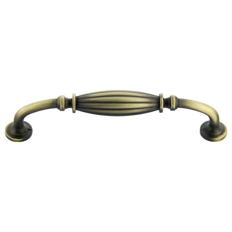 128mm Traditional Deco Handle Pull, Antique Satin Brass