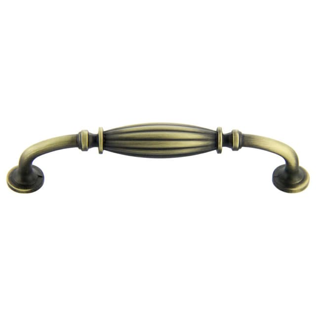 128mm Traditional Deco Handle Pull, Antique Satin Brass