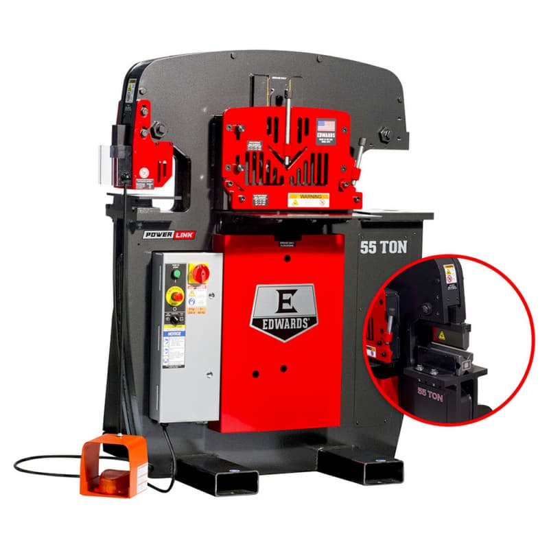Edwards 55231522 55 Ton Ironworker with 10" Brake, 1 Phase/230V