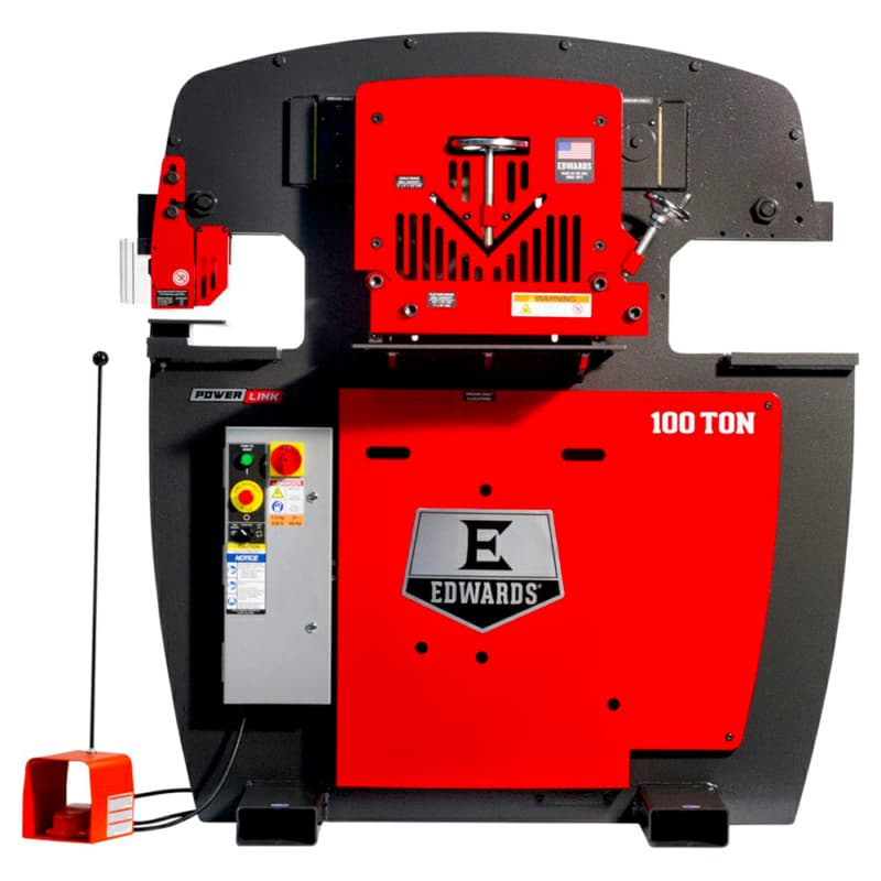 Edwards IW100-3P460-AC600 7.5 HP 100 Ton Ironworker with Powerlink, 3 Phase/460V