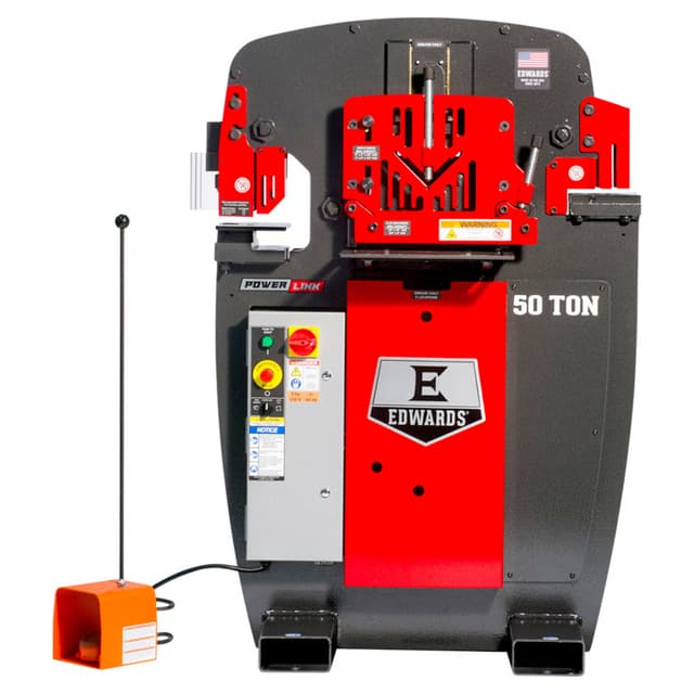 Edwards IW50-1P230-AC500 5 HP 50 Ton Ironworker with Powerlink, 1 Phase/230V