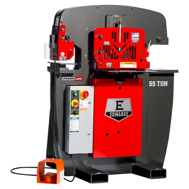 Edwards IW55-1P230-AC500 5 HP 55 Ton Ironworker with Powerlink, 1 Phase/230V