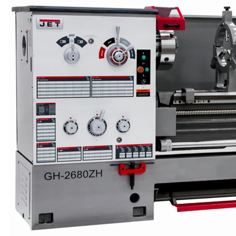 Jet Tools GH-2680ZH 4-1/8" Spindle Bore Geared Head Lathe, 3 Phase/230V/460V