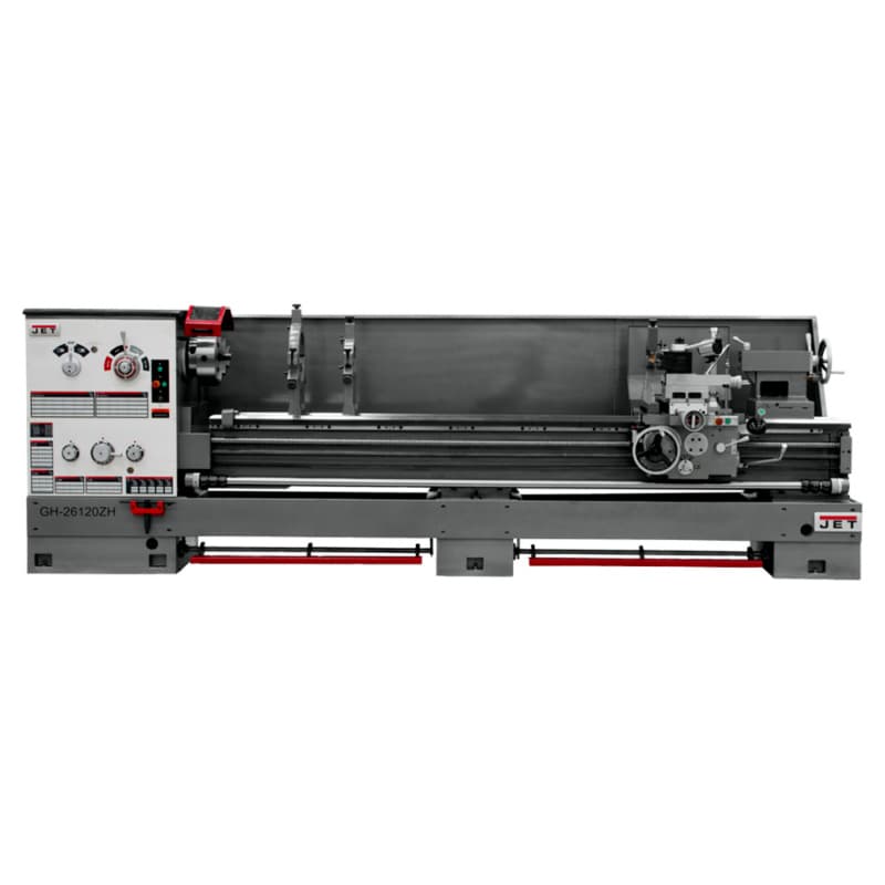 Jet Tools GH-26120ZH 4-1/8" x 10 HP Spindle Bore Geared Head Lathe, 3 Phase/230V/460V