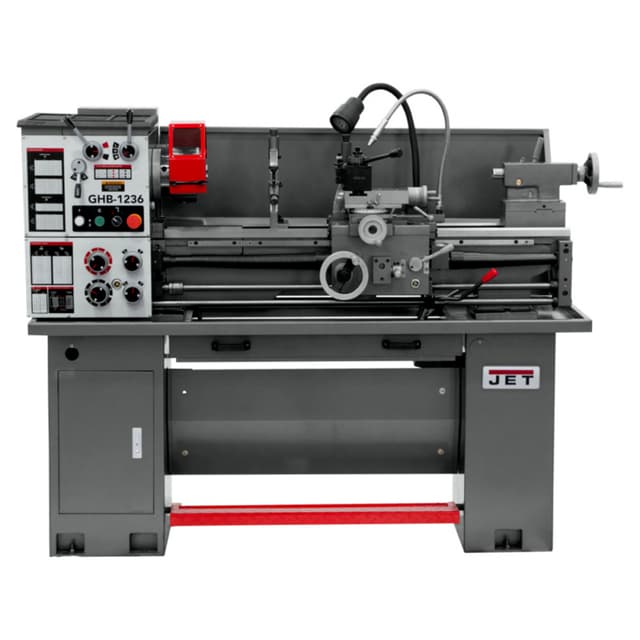 Jet Tools GHB-1236 2 HP Geared Head Bench Lathe with ACU-RITE 203 DRO Metalworking/Turning, 1 Phase/230V