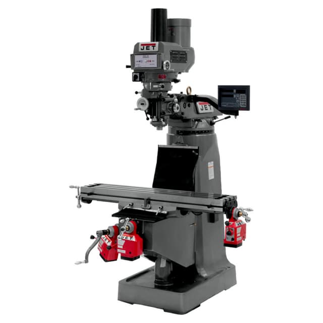 Jet Tools JTM-4VS 3 HP Milling Machine with 3-Axis Newall DP700 DRO/Powerfeeds/Power Draw Bar, 3 Phase/230V/460V