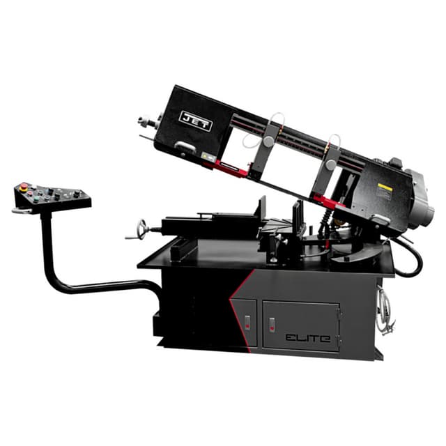 Jet Tools EHB-1018VMH 10" x 18" Semi-Auto Variable Speed Dual Mitering Saw with Hydraulic Vise, 3 Phase/230V/460V