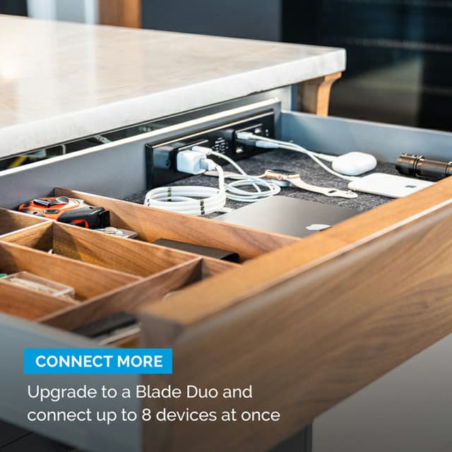 Docking Drawer Blade In-Drawer Outlet, 15 Amp, (2) 65W USB-C & (2) AC