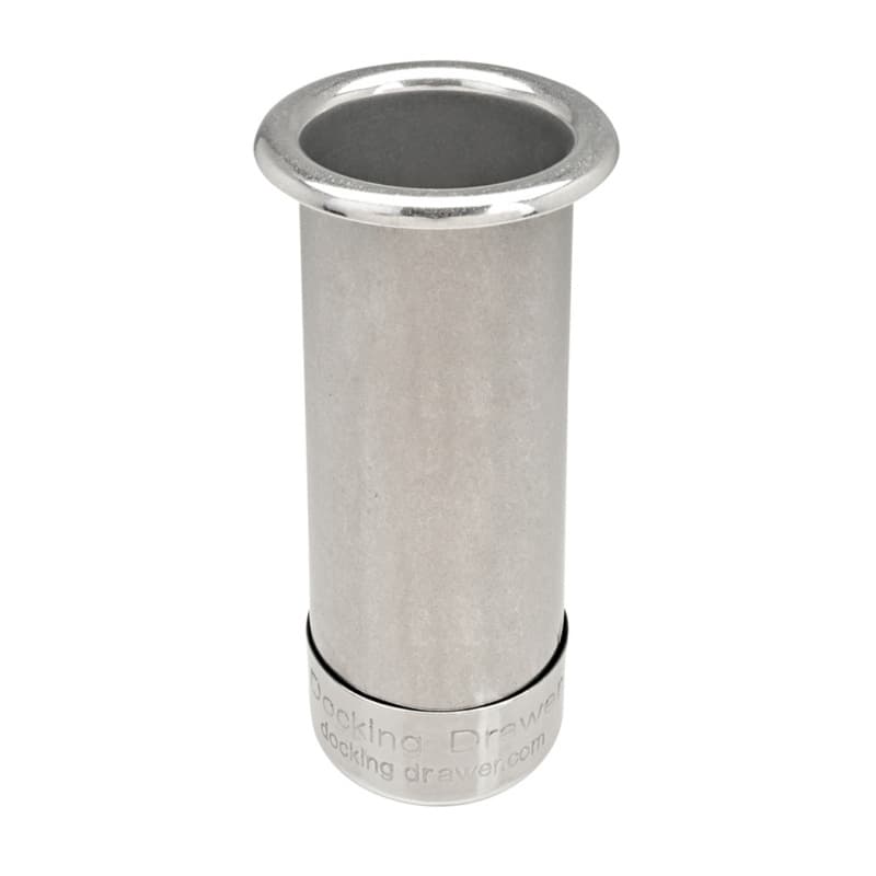 0024-00502 2" Round Capped Bottom Docking Drawer Canister, Stainless Steel