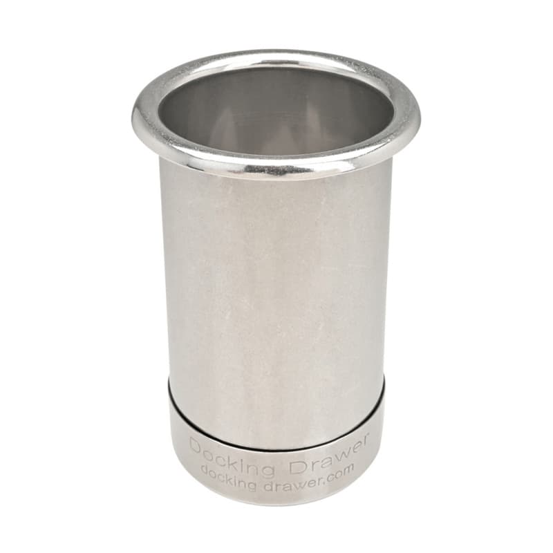 0024-00503 3" Round Capped Bottom Docking Drawer Canister, Stainless Steel