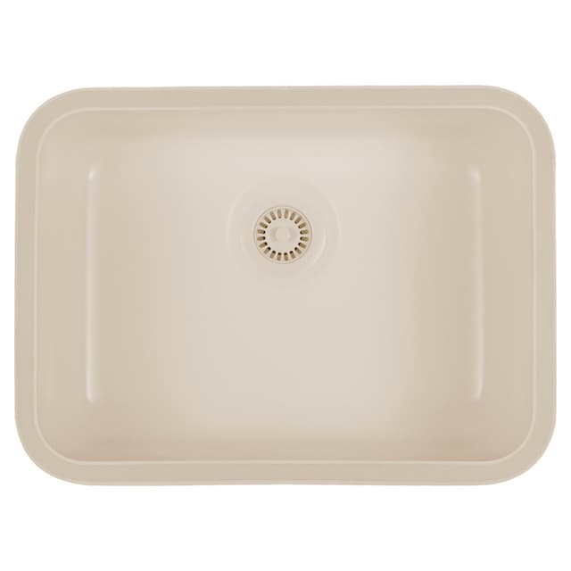 A-320 Acrylic Undermount Single Bowl Kitchen Sink, 24" x 17-1/2" x 9", Bisque