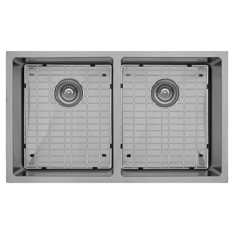 EL-76 Stainless Steel Undermount 16G Double Bowl Kitchen Sink Kit, 32" x 19" x 10