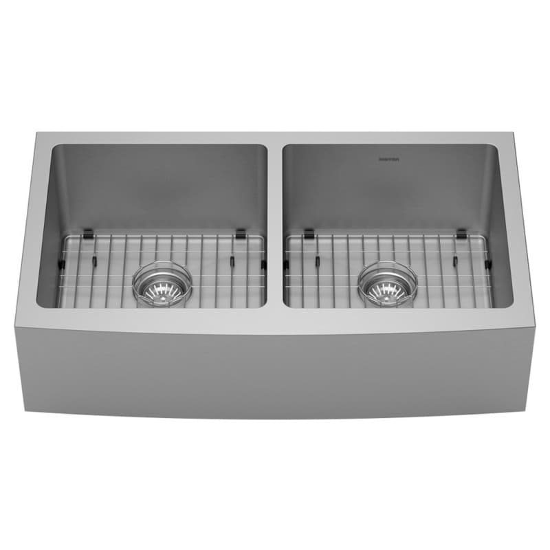 EL-88 Stainless Steel Farmhouse/Apron Front 16G Double Bowl Kitchen Sink Kit, 36" x 221/4" x 10