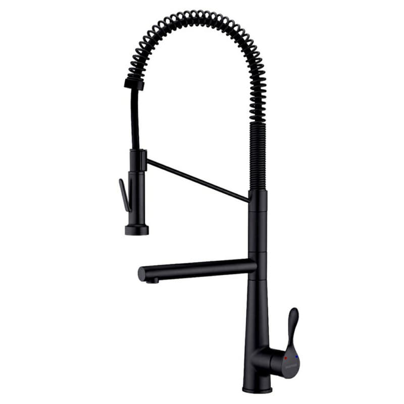 Tumba Single-Handle Pull-Down Kitchen Faucet with Dual-Function Sprayer, Matte Black