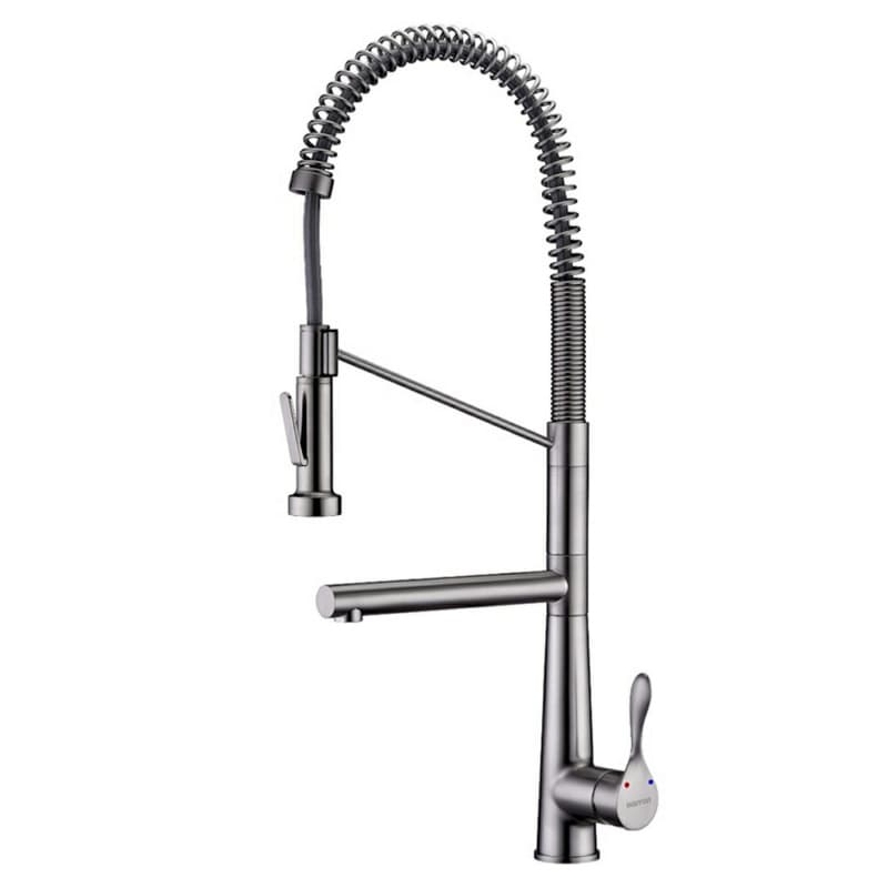 Tumba Single-Handle Pull-Down Kitchen Faucet with Dual-Function Sprayer, Stainless Steel