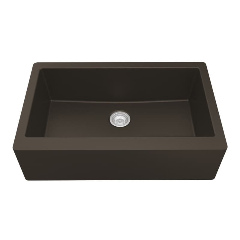 QA-740 Quartz Undermount Extra Large Single Bowl Kitchen Sink, 34" x 21-1/4" x 9", Brown